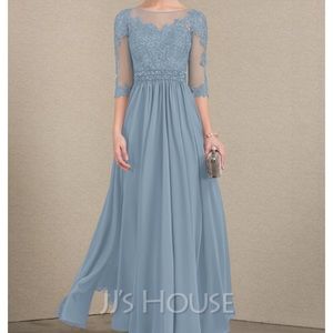 Dusty Blue Bridesmaid or Mother of the Bride Dress
